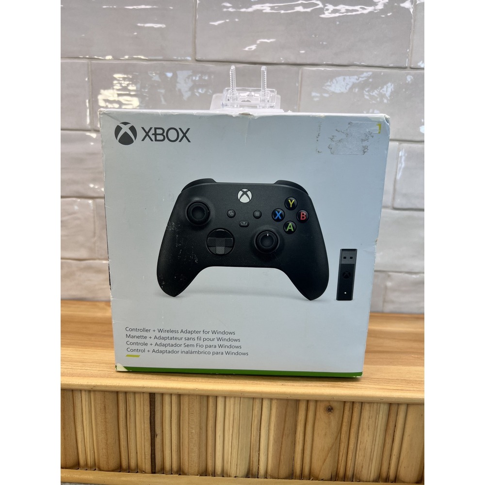 Microsoft Xbox Wireless Controller Carbon Black with Wireless Adapter for Window